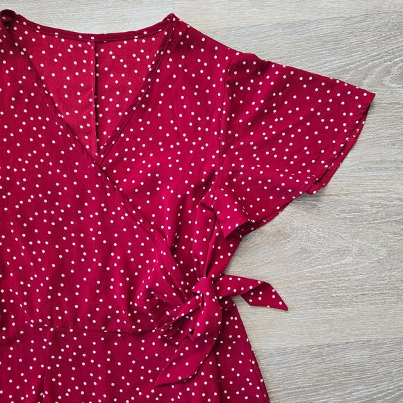 Relipop Summer Women Short Sleeve V Neck Wrap Dress Small Polka Dot Size Small - Picture 7 of 17
